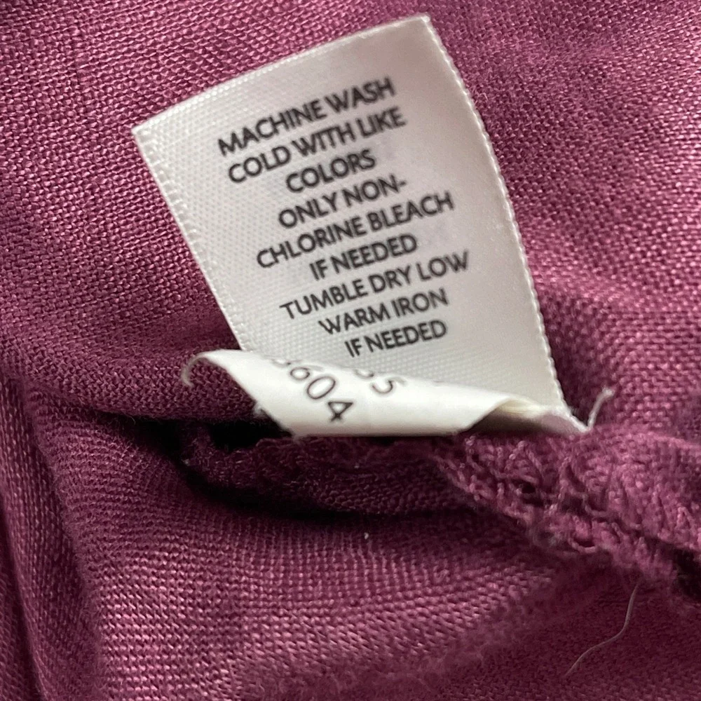J.Jill Womens XL Tall Plum Purple 100% Linen Button Down Tunic Shirt Top - Picture 6 of 8